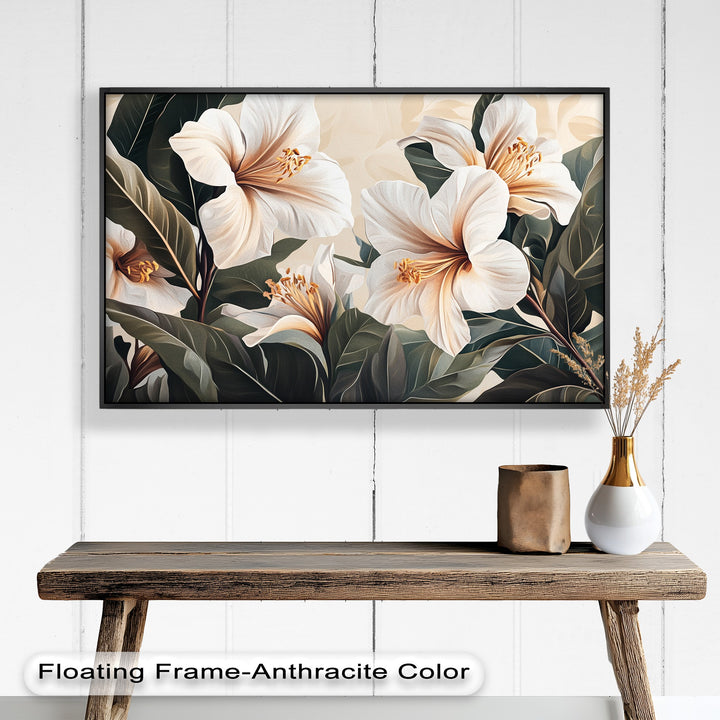 White Hibiscus – Botanical Oil Painting