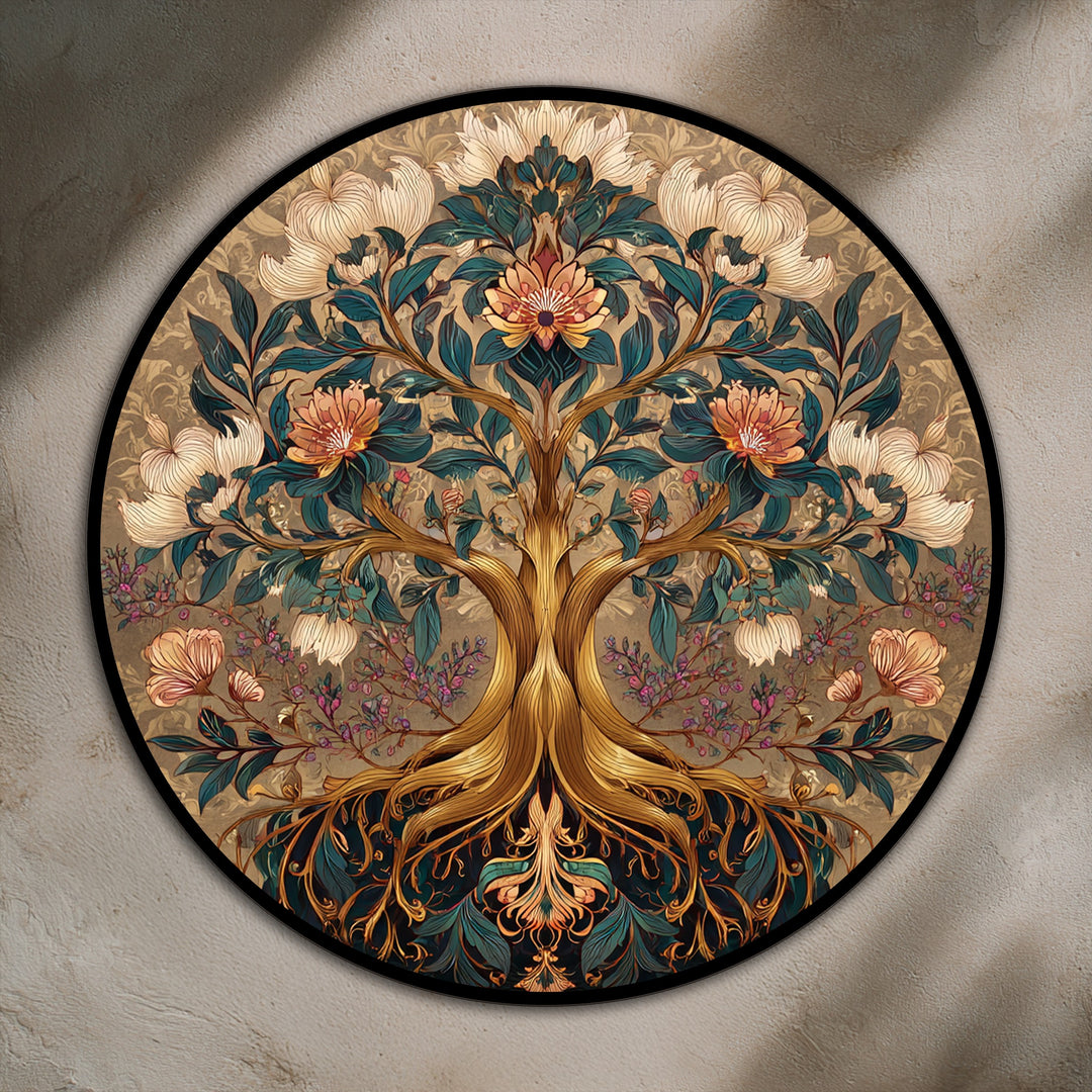 Ornate Bloom – Decorative Floral Tree Oil Painting