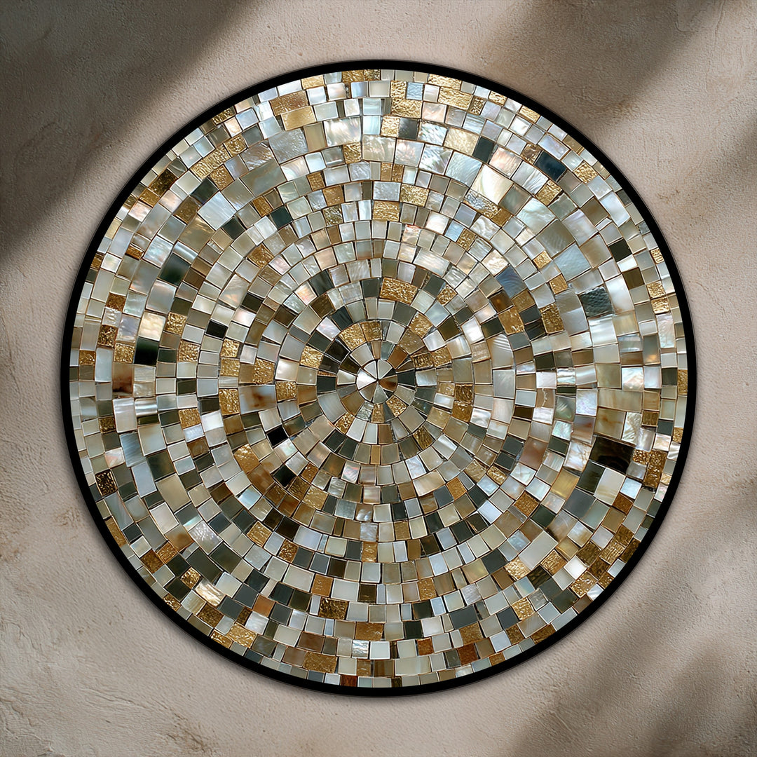 Golden Spiral Harmony – Mosaic Pattern Oil Painting