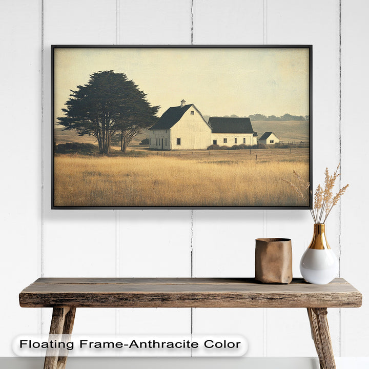 Golden Prairie Barn – Ölgemälde einer Bauernhauslandschaft