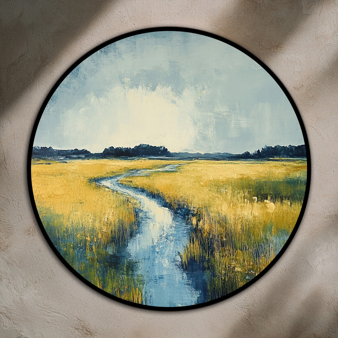 Horizonte Dorado – Pradera Serena Río Redondo Cuadro al óleo