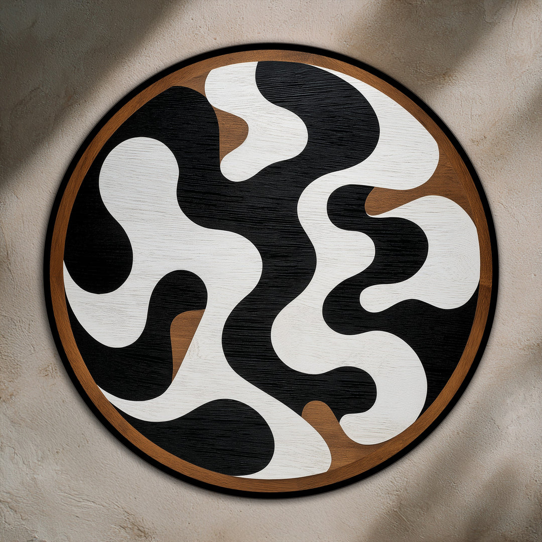 Flux monochrome–Rond abstrait Tableau Peinture à l’huile