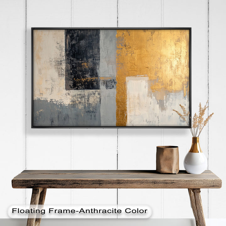 Golden Edge Abstract – Moderne Ölgemälde