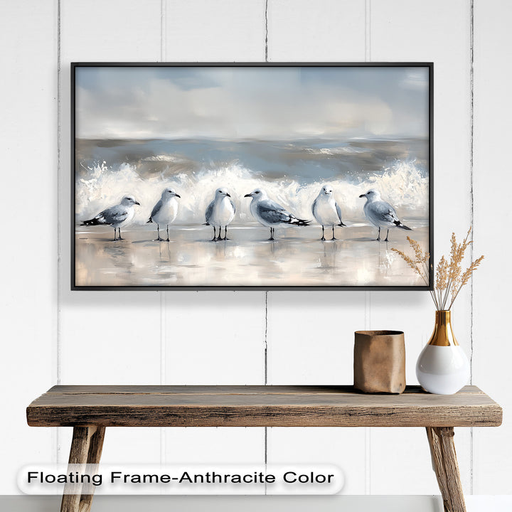 Seagulls and Surf – Bird Oil Painting