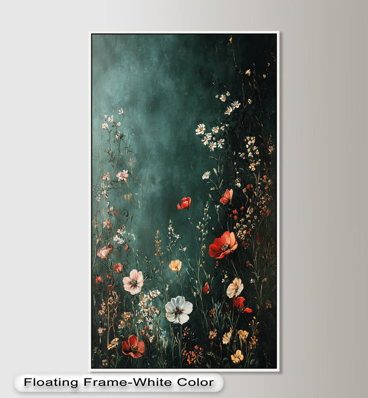 Wild Bloom Serenity – Vintage Blumenölgemälde