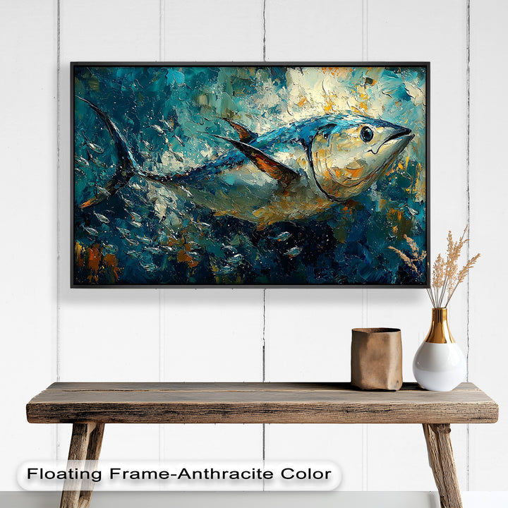 Bluefin Tuna in Ocean Current – Animal Oil Painting
