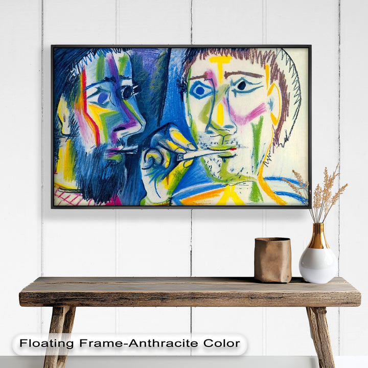Two Men Smoking by Pablo Picasso – Expressionist Oil Painting