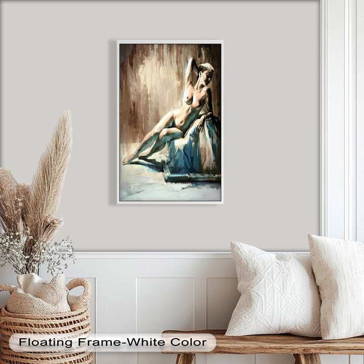 Echoes of Light – Modern Reclining Nude Oil Painting