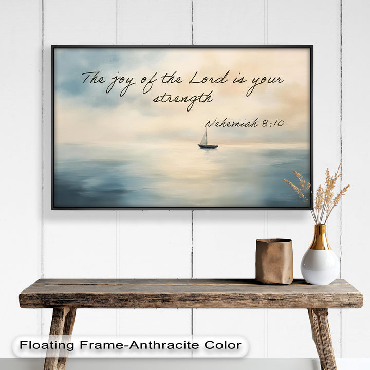 Inspirational Christian painting capturing solitude and divine strength.
