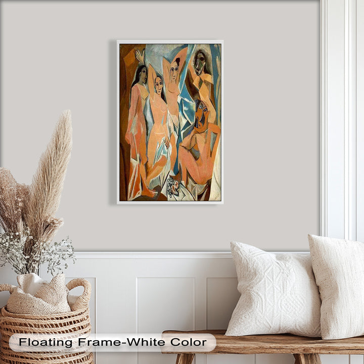Echoes of Les Demoiselles – Picasso-Inspired Cubist Nude Figures Oil Painting