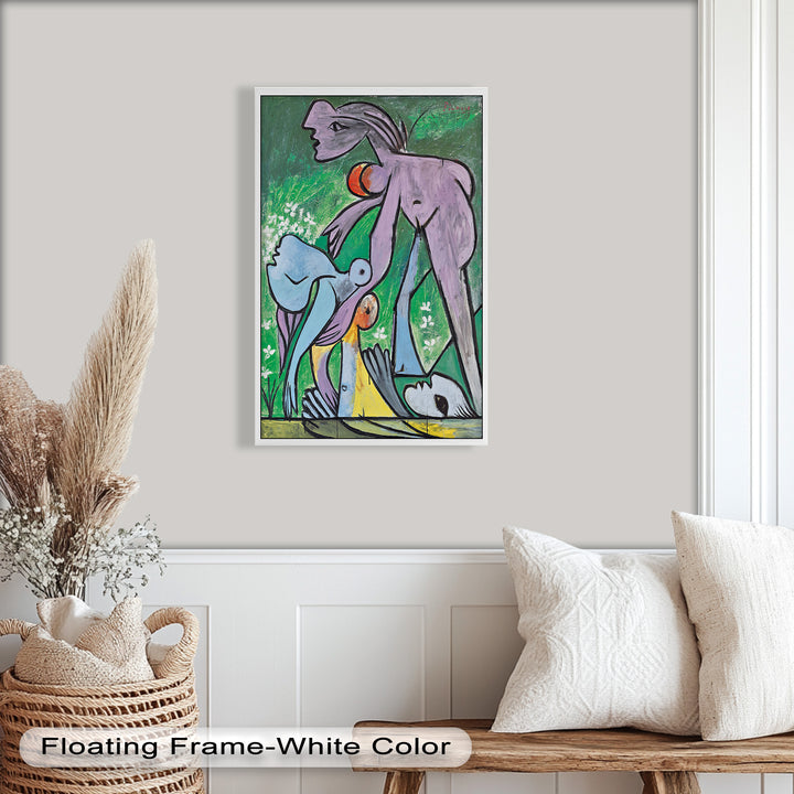 Reclining in Nature – Picasso-Inspired Abstract Nude Oil Painting