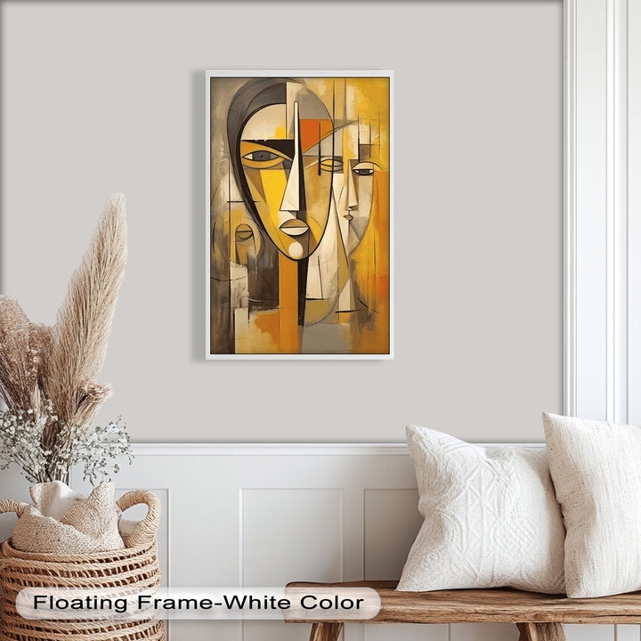Amber Contours – Abstract Portrait Series in Picasso Oil Painting