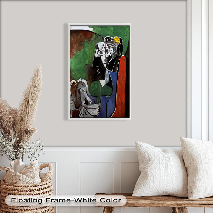 Lady with Poodle – Surreal Cubist Portrait Picasso Oil Painting