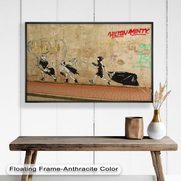 Street Rebellion Run – Urban Youth Banksy Oil Painting