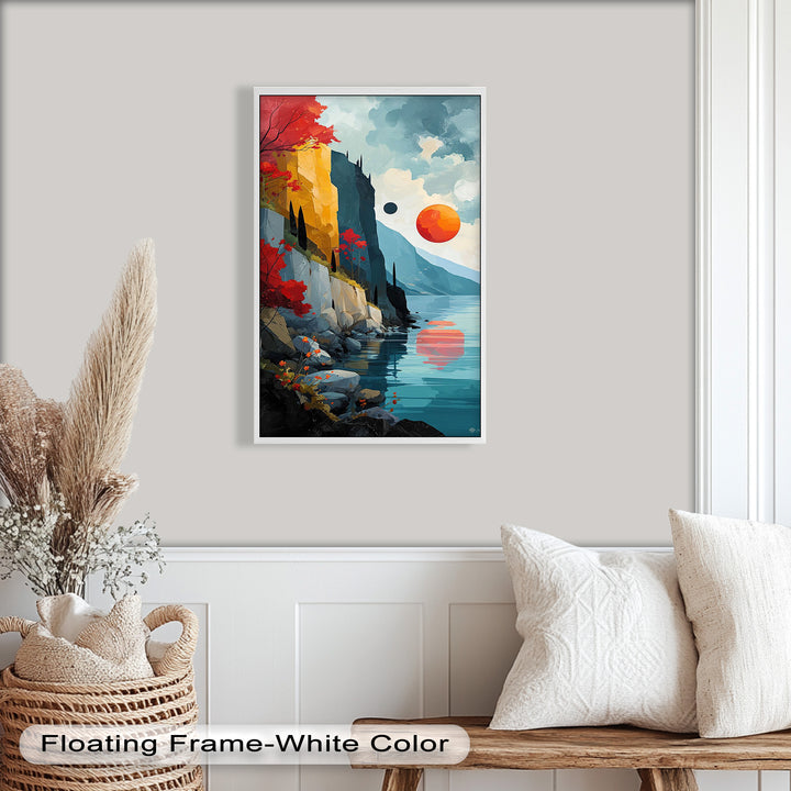 Celestial Cliffs – Surreal Coastal Landscape Picasso Oil Painting