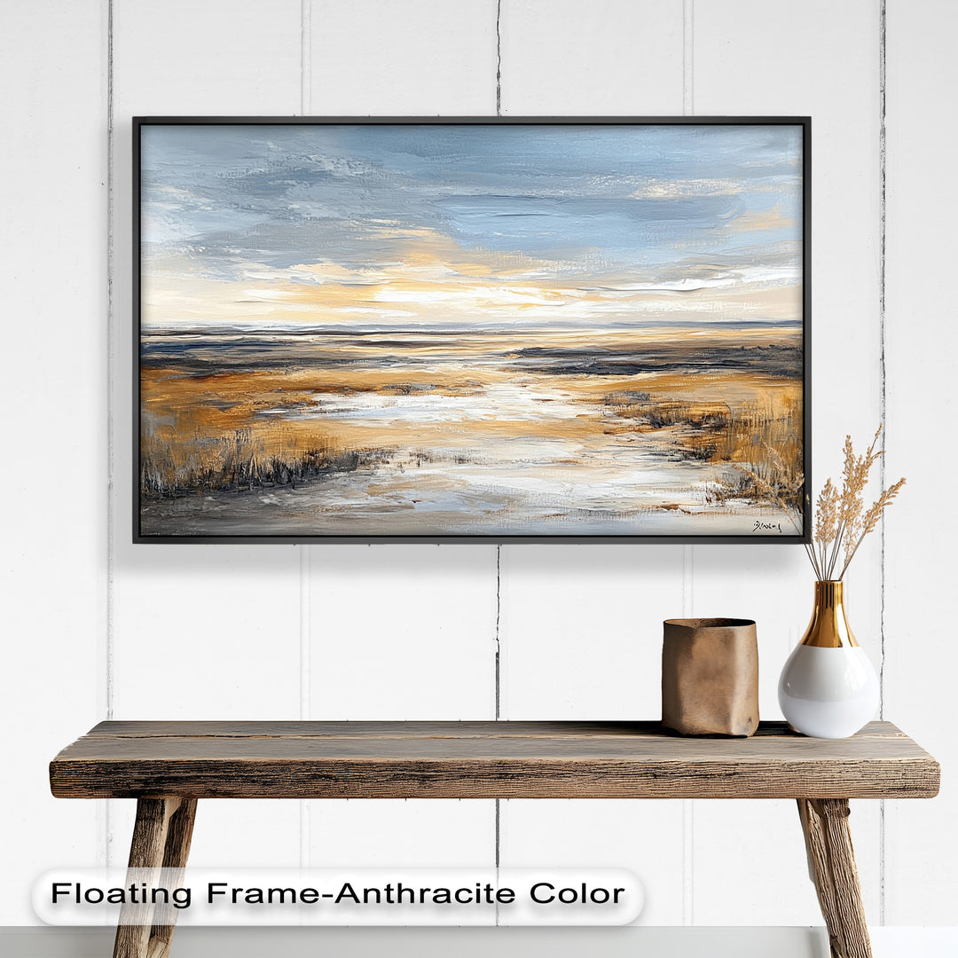 Natur Wandkunst - Golden Horizon Meereslandschaft Ölgemälde