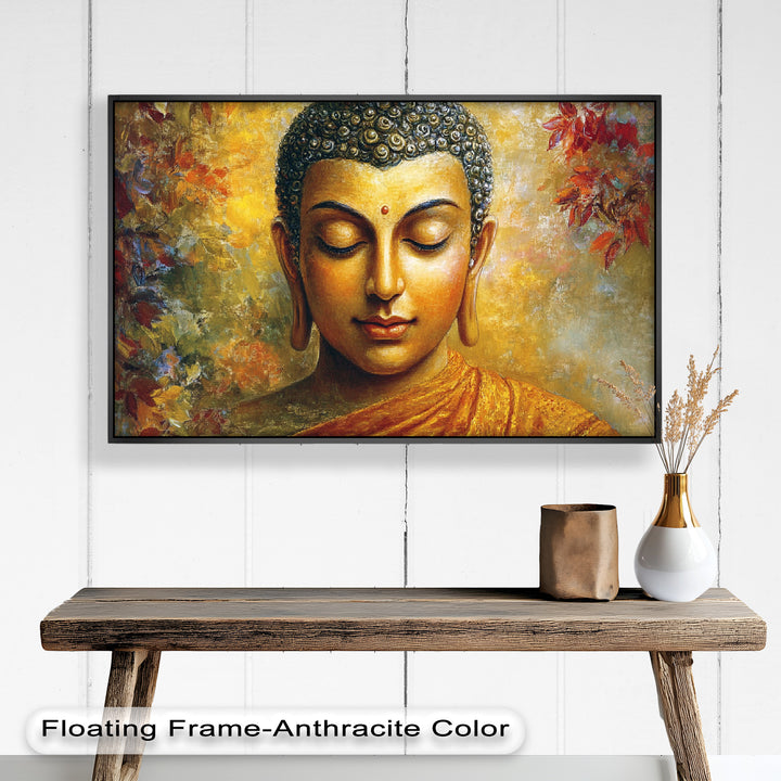 Buddha Portrait Wall Art – Framed Oil Painting