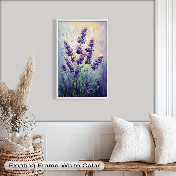 Impressionist Lavender Stalks - Flower Oil Painting