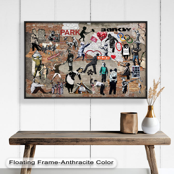 Voices on the Wall – Iconic Banksy Collage Oil Painting