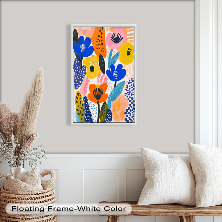 Bold Blooms in Boho Garden – Fauvist Floral Oil Painting