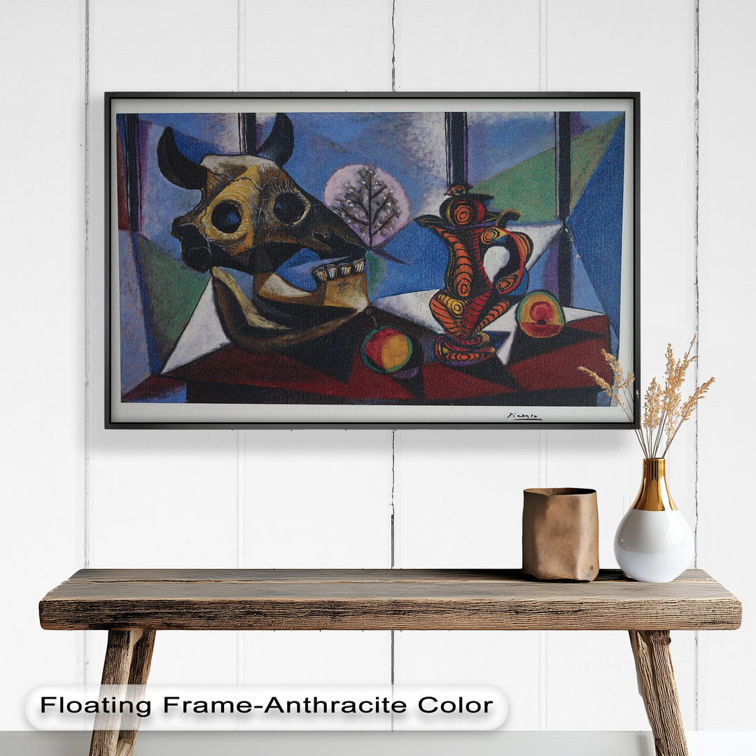 Still Life with Bull Skull – Symbolist Cubist Picasso Oil Painting