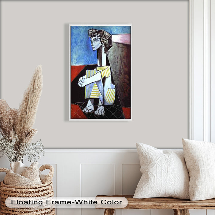 Seated Boy with Striped Garment – Picasso Oil Painting