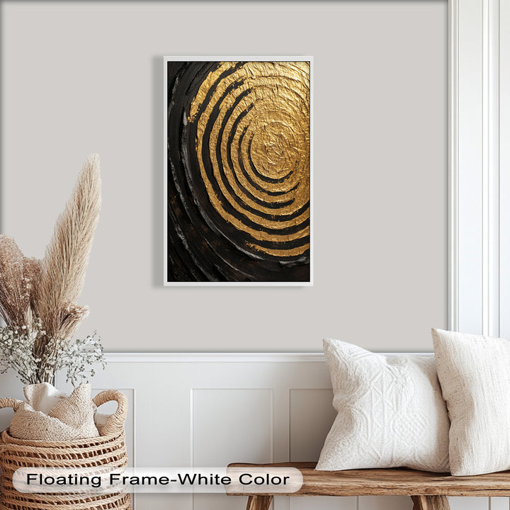 Golden Ripple Radiance – Luxuriöses abstraktes Ölgemälde