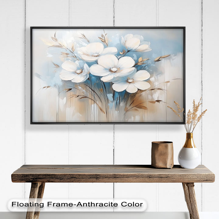 Soft White Blossoms – Floral Oil Painting
