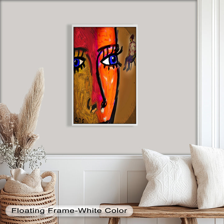 Vivid Gaze – Abstract Expressionist Portrait Oil Painting