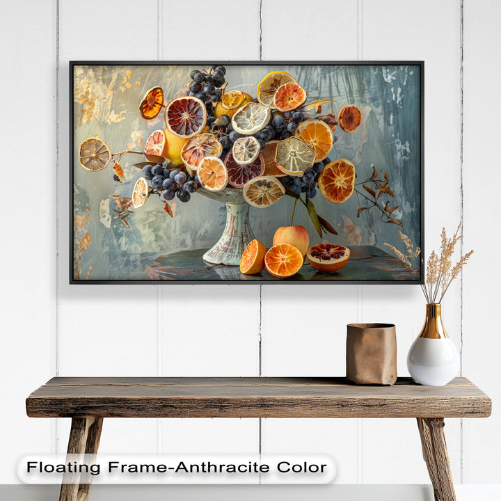 Grapes and Citrus Harmony – Decorative Still Life Food Painting
