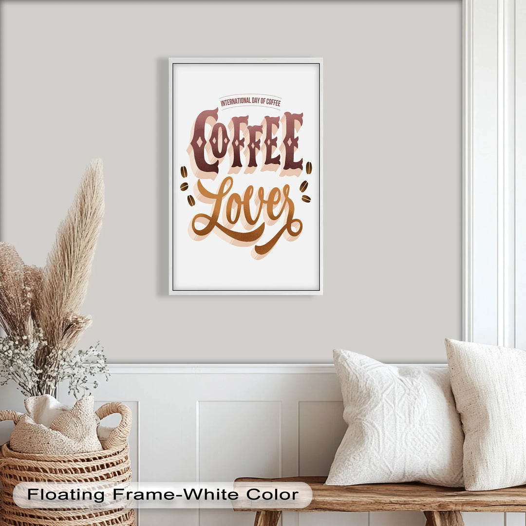 Coffee Lover Typography Art – Coffee Day Oil Painting - MyPhotoStation