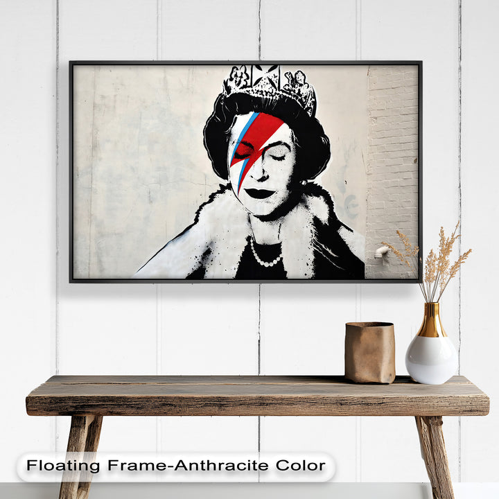 Royal Rebellion – Queen with Bowie Bolt Banksy Oil Painting