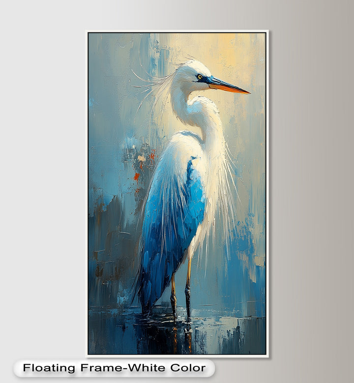 Modern Blue Heron - Animal Oil Painting