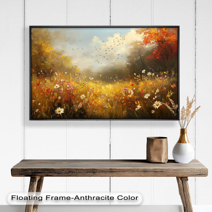 Flowers and Stream – Vibrant Autumn Oil Painting