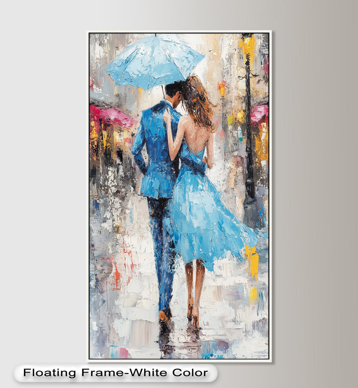 Forever in the Rain – Romantic Couple Love Oil Painting
