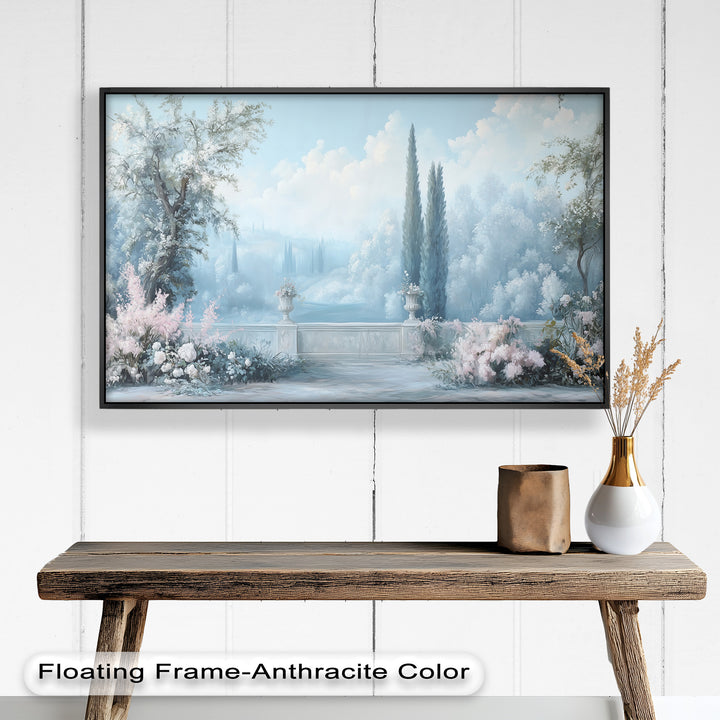 Serene Garden Terrace – Landscape Oil Painting