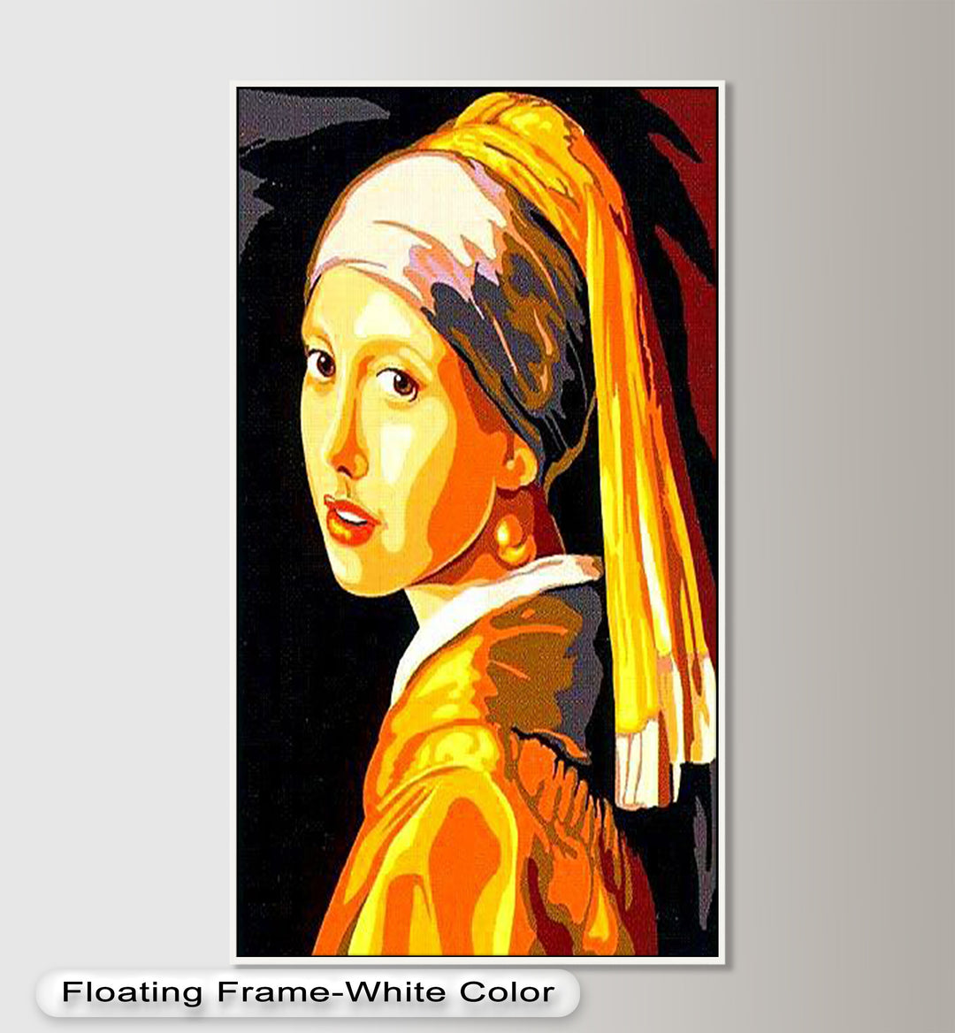 Modern Rendition of Girl with a Pearl Earring - Renaissance Oil Painting