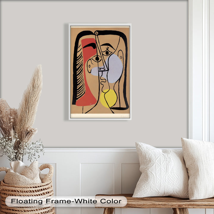 Fragmented Gaze – Minimalist Cubist Portrait Picasso Oil Painting