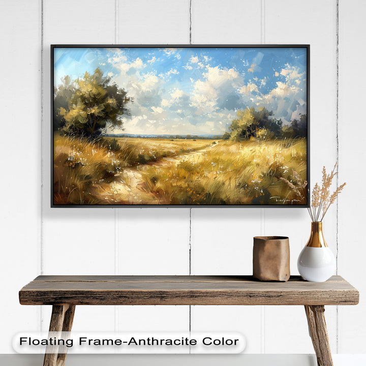 Nostalgic Landscape Framed Art – Nature Oil Painting