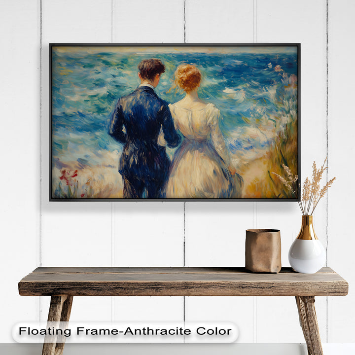 Lovers by the Sea – Romantic Impressionist Oil Painting