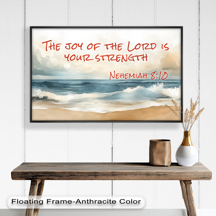 Biblical-themed ocean scene reflecting inner strength and spiritual encouragement.
