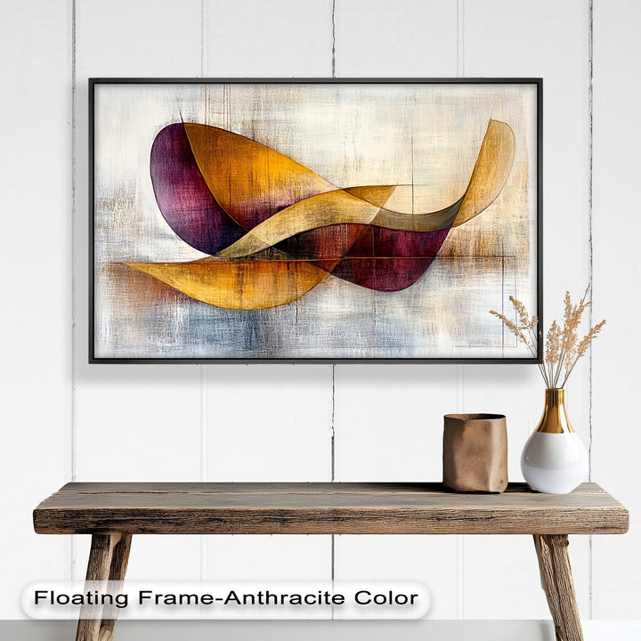 Orange &amp; Rote geometrische Kunst – Modernes abstraktes Ölgemälde
