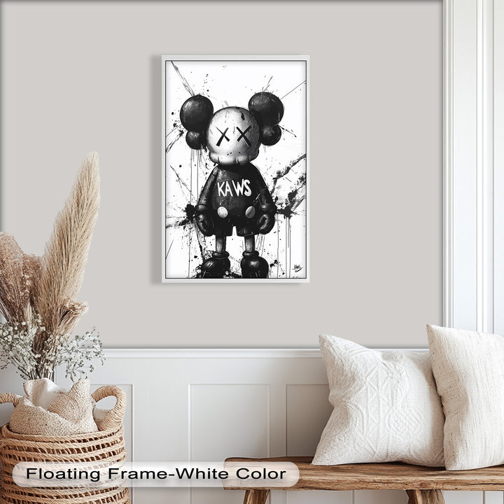 Black & White Figure – KAWS Graffiti Oil Painting