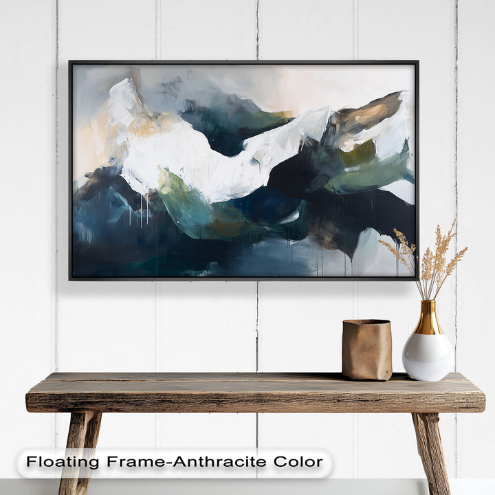Eclipsed Range – Bold Mountain Shadows Abstract Oil Painting