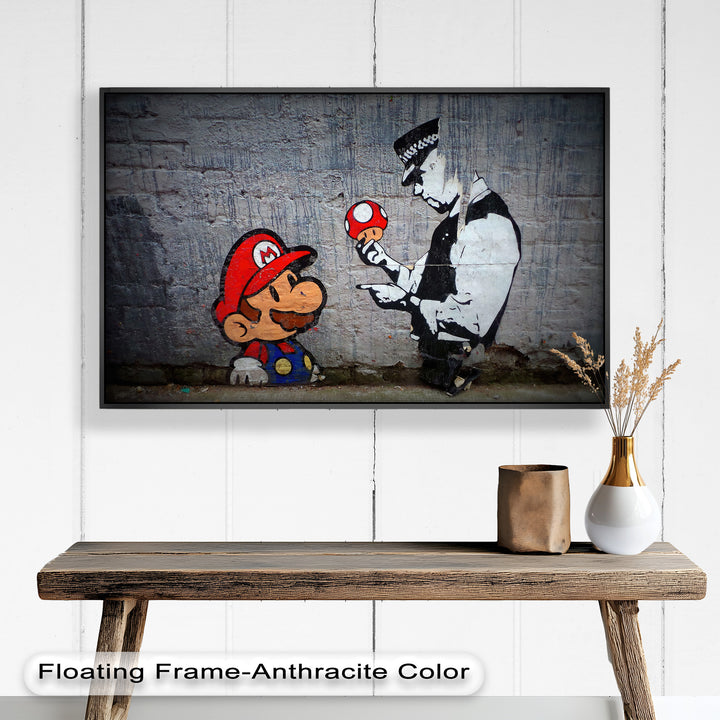 Mario Meets the Law – Banksy Oil Painting