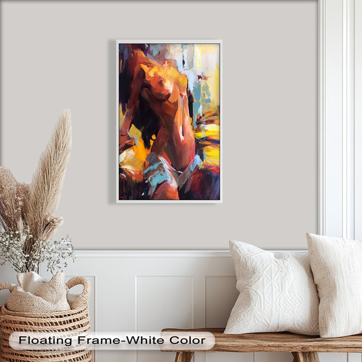 Ember Silhouette – Bold Abstract Nude Oil Painting