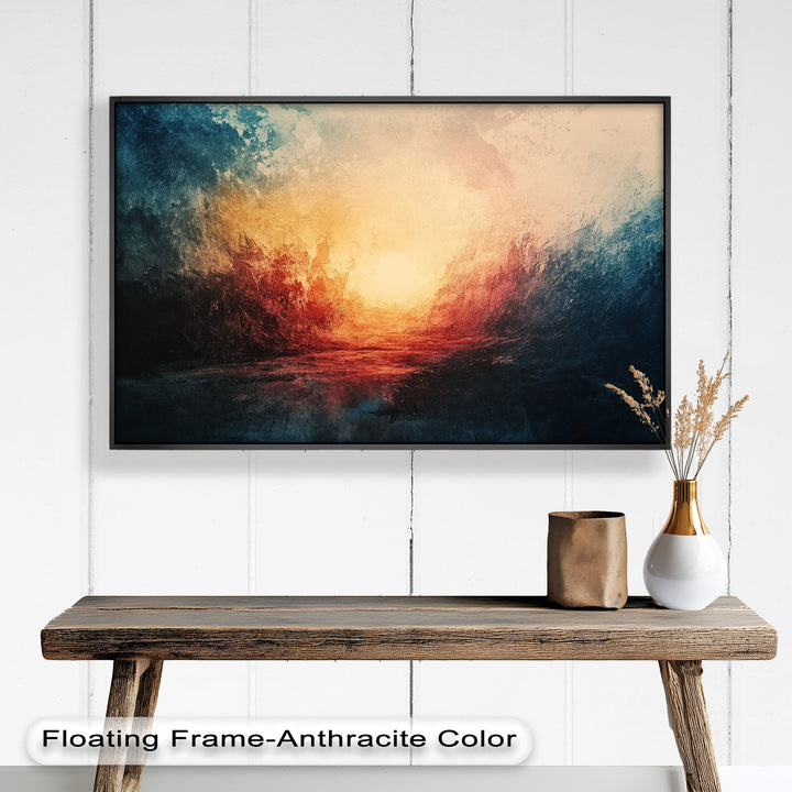 Eclipse Awakening – Feuriges Lichtexplosion-Abstraktes Ölgemälde