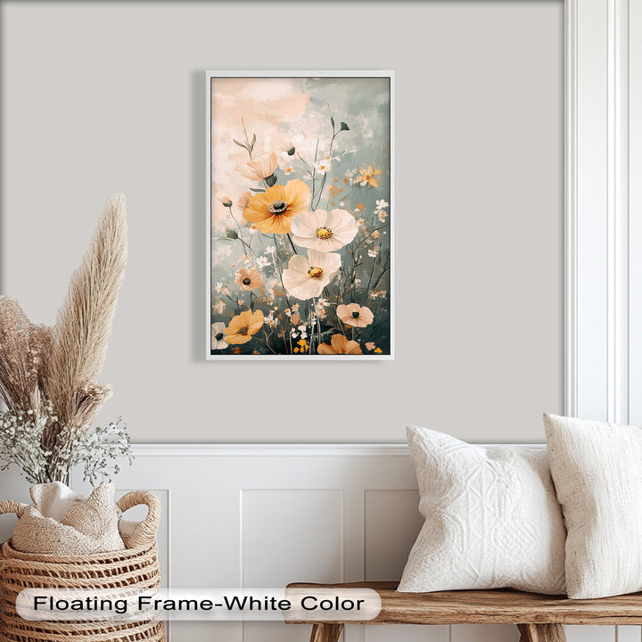 Golden Meadow Bloom - Boho Oil Painting