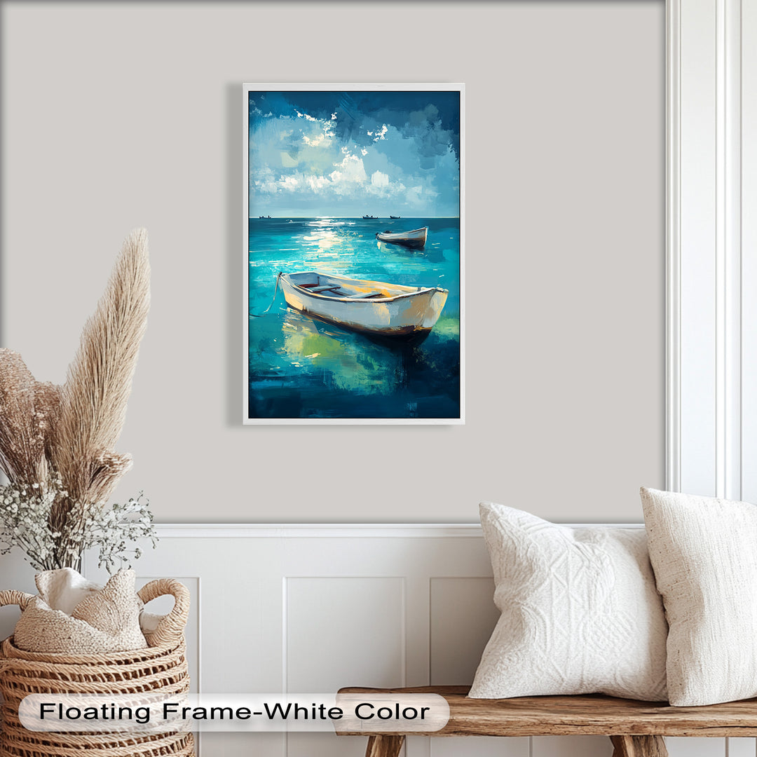 Still Waters at Sea – Boat Oil Painting