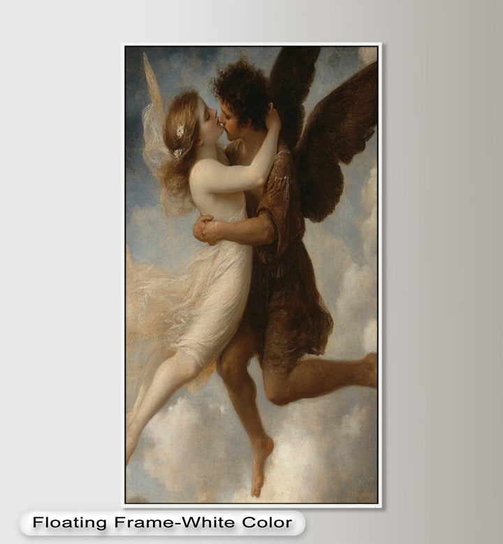 Celestial Embrace – Mythical Angelic Lovers Oil Painting